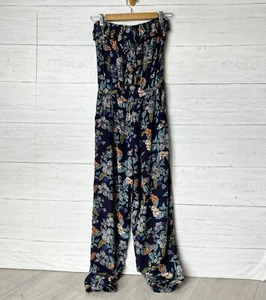 Angie Jumpsuit Womens Size Small Colorful Floral Ruffles Strapless Summertime - Picture 1 of 13