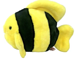 TY Beanie Buddies Bubbles Yellow Black Stripe Fish Plush 1998 10" - Picture 1 of 5