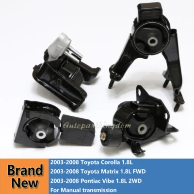 2003-2008 Toyota Corolla 1.8L Engine Motor & Transmission Mount For Manual - Imagem 1 de 4