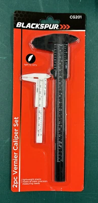 2pc PLASTIC VERNIER CALIPER Ruler Measuring Gauge Small 3" Large 6" Tool Measure