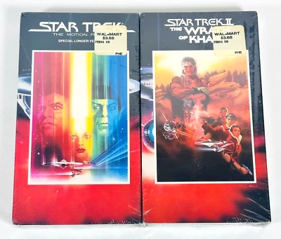 STAR TREK The Motion Picture - SLV & The Wrath of Khan (VHS, 1991) Both SEALED - Image 1 of 4