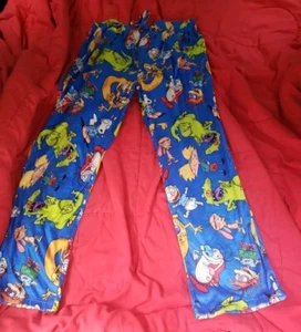 Mens Blue Sleep Pants L Large PAJAMA Pants NICKTOONS RUGRATS ROCKO'S MODERN LIFE - Picture 1 of 3