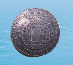 PORTOGALLO 480 REIS 1822 CRUZADO RIGHELLO ARGENTO JOÃO VI KM 358 #6849# - Foto 1 di 2