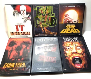 Horror movie lot dvds Evil Dead, IT, Dawn of the Dead, 13 ghosts, Cabin Fever - Picture 1 of 1