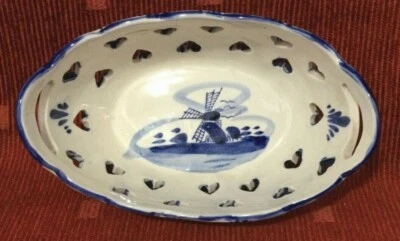 Vintage handbemalt Delfter blau & weiß Bon Bon Topf Pouri Schüssel - Bild 1 von 4