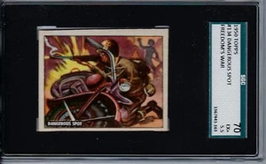 FREEDOM'S WAR 1950 DANGEROUS SPOT #134 TAN BACK SGC GRADED 70 EX+ 5.5, NICE CARD - Picture 1 of 2
