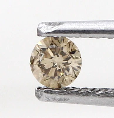 0.12 CARAT ROUND SHAPE DIAMOND BROWN COLOR BRILLIANTCUT NATURAL DIAMOND - Image 1 of 4