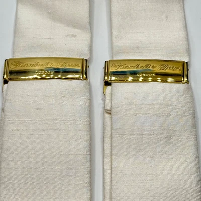 Turnbull & Asser $250 Crema/Blanco Seda Nub Brackets LOGO GRABADO con Caja Foto 1 de 4