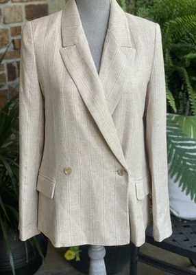 NWT Banana Republic Women's Linen-Blend Boyfriend Blazer Neutral Size 0 $170 - Image 1 of 4