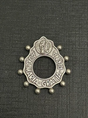 ancien chapelet en métal blanc ,chapelet dizainier - Photo 1/2