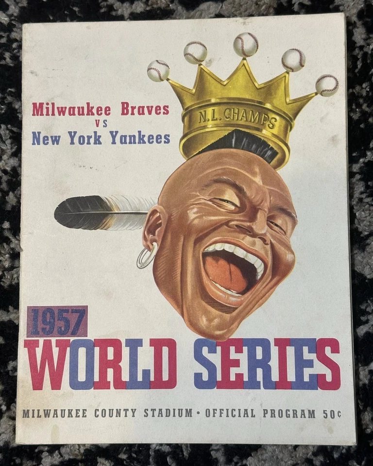 1957 Milwaukee Braves Vs New York Yankees World Series Program - Image 1 of 1