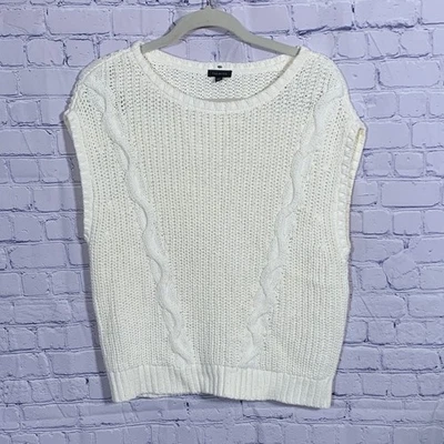 Talbots Womens Knit Crewneck Sweater Vest Off White Size L Preppy Academia Layer - Image 1 of 4