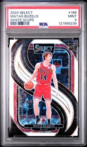 2024 Panini Select Matas Buzelis Premier Level White Scope Prizm /35 PSA 9 - Picture 1 of 2