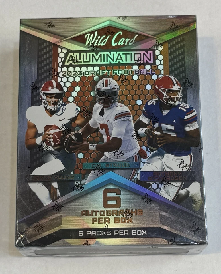 2023 Wild Card Alumination Draft Football Factory Sealed Hobby Box 6 Autos - Image 1 of 4