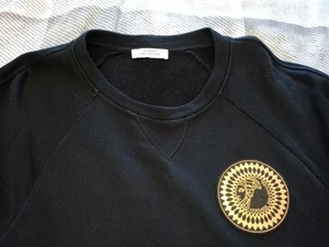 Versace Mens Sweatshirt XS Black Regular Fit Gold Rubberised Versace Logo - Picture 1 of 7