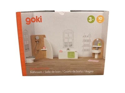 Goki Puppenmöbel Style Badezimmer | Puppenhausmöbel aus Holz | 10 teilig | NEU - Bild 1 von 2