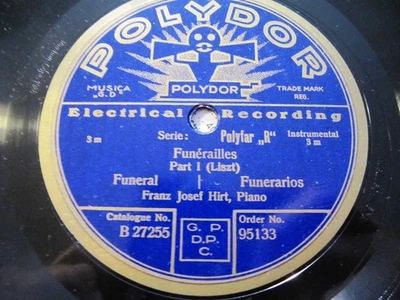 1928 FRANZ JOSEF HIRT PIANO Franz Liszt FUNERAILLES Part 1&2 POLYDOR 95133 Foto 1 de 2