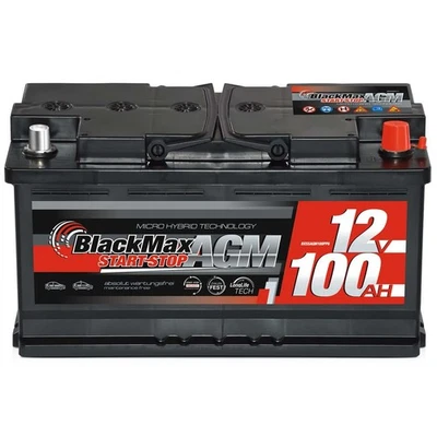 BlackMax AGM Autobatterie 12V 100Ah Start-Stop VRLA Batterie ers 95Ah 92Ah 90Ah