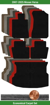 Juego de alfombrillas Velourtex personalizadas para Nissan Versa 2007-2025 (5 piezas) #10ZN Foto 1 de 4