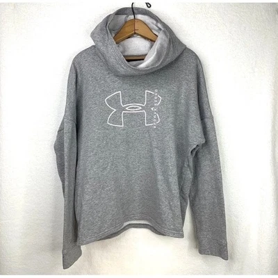 UA Under Armour Hoodie Girls M Sweatshirt Gray Loose Fit Cowl Neck Scuba 1325318 - Image 1 of 4