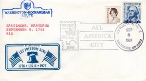 WASHINGTON-ROCHAMBEAU ROUTE,  BALTIMORE, MD,  1981  FDC20261 - Picture 1 of 1