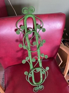 Vintage Korb Rattan Doppel Handtuchhalter Grün Boho Strand Landhaus Kern 70er - Bild 1 von 2
