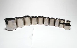 Craftsman NOS 3/8" Unidad 10 PC 6 PT SAE Juego de Enchufes Hecho en EE. UU. Envío Gratuito - Imagen 1 de 5
