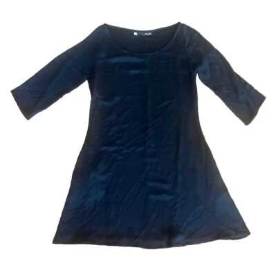 Vestido preto Myne Ashley Ann gola balé bolsos laterais seda tamanho 4 - Imagem 1 de 4