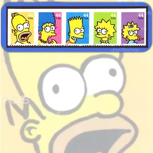 2009 THE SIMPSONS Homer Cartoon STRIP of 5 MINT Stamps in Cat Order #4399-4403 - Picture 1 of 2