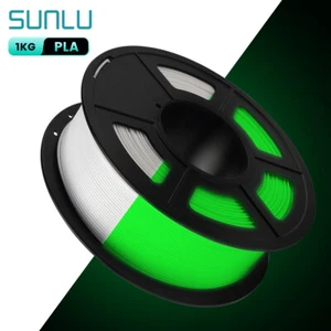 SUNLU 1.75MM Glow in the Dark PLA Filament 1KG White Filament, Glow Green - Picture 1 of 9
