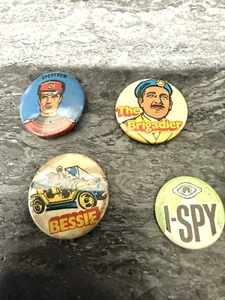 Bessie, The Brigadier, Capn Scarlet, I spy - COLLECTORS BADGES - Picture 1 of 6