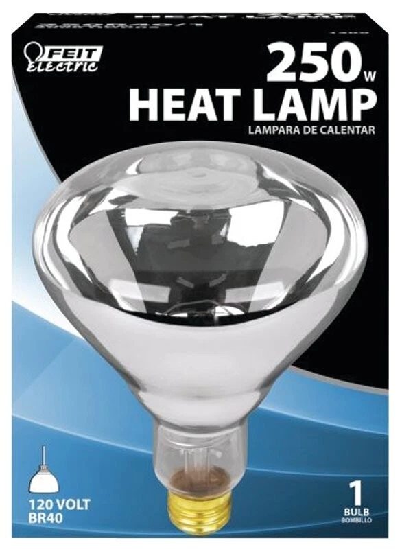 FEIT HEAT LAMP LOT OF(2) 250 WATT HEAT BULB HEAT LAMP PACK OF 2 FAST SHIPPING 6533780
