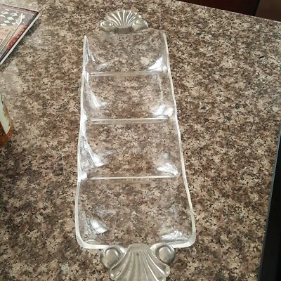 Plato dividido acrílico Lucite asas bandeja de relé plato separado CLR Foto 1 de 4