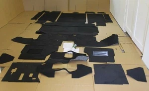LHD R380 full black front rear carpet mat set fits Land Rover Defender 110 30... - Picture 1 of 3