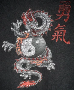 Vintage Y2K Dragon Ying Yang T Shirt Large Mens JNCO Grunge Skater - Picture 1 of 3