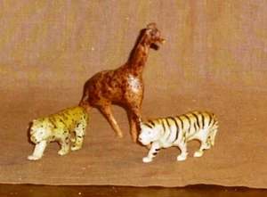 Uralte Zelluloid-Tiere (Tiger, Leopard, Giraffe )wunderschön-unbespielt - Picture 1 of 2