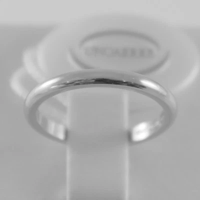 ALIANZA DE BODA DE ORO BLANCO SÓLIDO DE 18K ANILLO UNOAERRE 3 GRAMOS MATRIMONIO HECHO EN ITALIA Foto 1 de 4