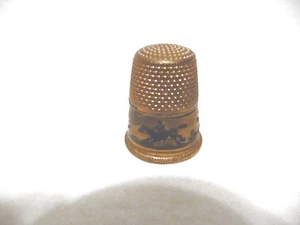 FINGERHUT VINTAGE TOMBAC SETTMACHER ÖSTERREICH EMAILLE PFERDERENNEN SZENE AUF BAND - Bild 1 von 6