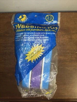 Kit de correas Wellington de colección silla de césped 30 pies x 3 pulgadas Azul Púrpura Re-Web Blanco Foto 1 de 4