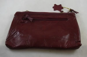 Capezio kleine Clutch weinrot/rot Patchwork Leder NEU Schulterriemen - Bild 1 von 5