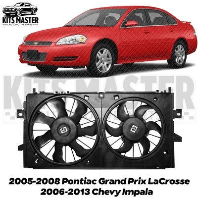 New Front Radiator Cooling Fan For 06-13 Chevy Impala 05-08 Pontiac LaCrosse - Image 1 of 4