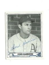 Ford Garrison 1983 TCMA 1945 Play Ball autographed auto signed card Phil A's