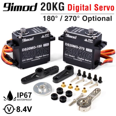 9imod DS20MG 20 kg Servo 180°/270° Metallgetriebe für 1/8 1/10 1/12 RC Car - Bild 1 von 4