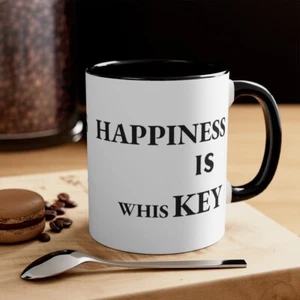 Taza de café HAPPINESS IS whisKEY con acento sarcástico, 11 oz | Taza divertida cita sarcasmo - Imagen 1 de 21