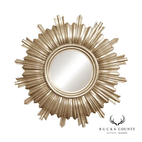 Contemporary Silver Gilt Sunburst Wall Mirror Cover