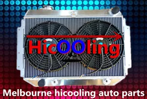 RACE Alloy Radiator&Fan HOLDEN HQ HJ HZ HX LH LX Kingswood Torana V8 253 308 AT - Picture 1 of 7