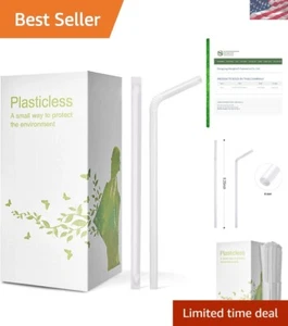 Eco-Friendly 200 Pack Compostable Drinking Straws - Flexible and Safe for Health - Picture 1 of 9