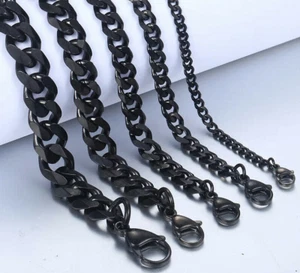 Armband Schwarz Edelstahlarmband Edelstahl Herrenarmband Schmuck Herren 23cm 4mm - Bild 1 von 2