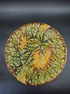 Antique 19thC Schramberg Majolica Cabbage Plate 20cm Diameter - Picture 1 of 3