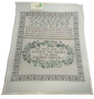 Susan Treglown Needlepoint Canvas Large Sampler Hand Painted B28 - Image 1 of 4